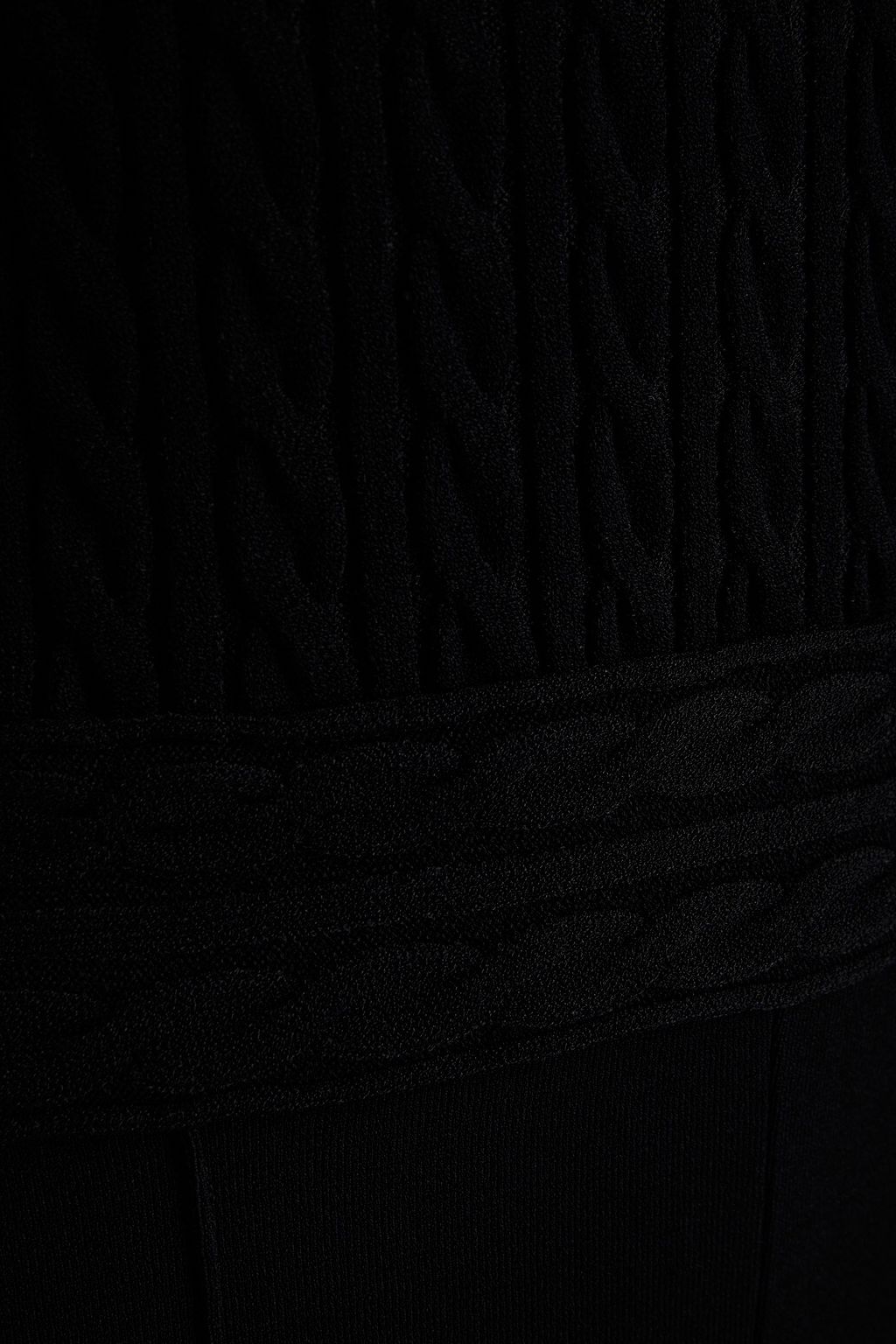 VALENTINO GARAVANI Ponte-paneled cable-knit jumpsuit