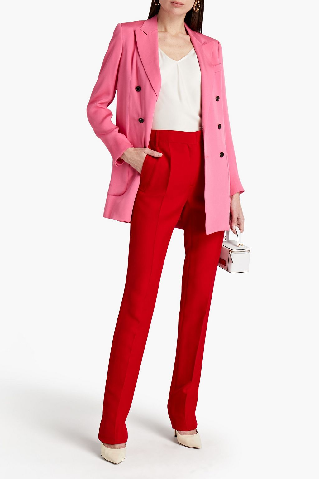 VALENTINO GARAVANI Silk and wool-blend straight-leg pants