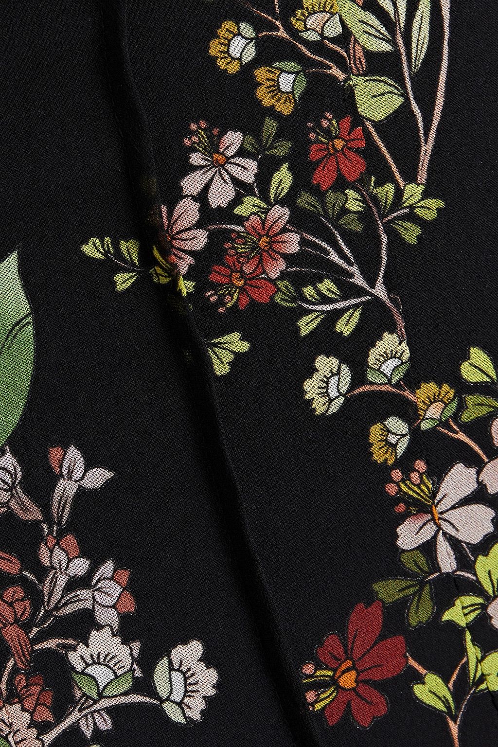 GIAMBATTISTA VALLI Pintucked floral-print silk-georgette skirt