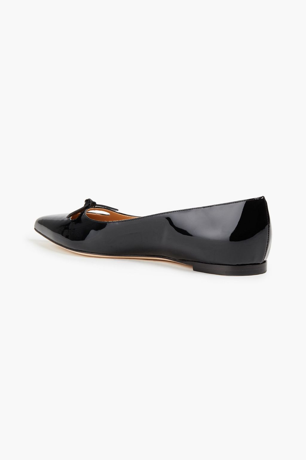 SERGIO ROSSI Knotted patent-leather point-toe flats