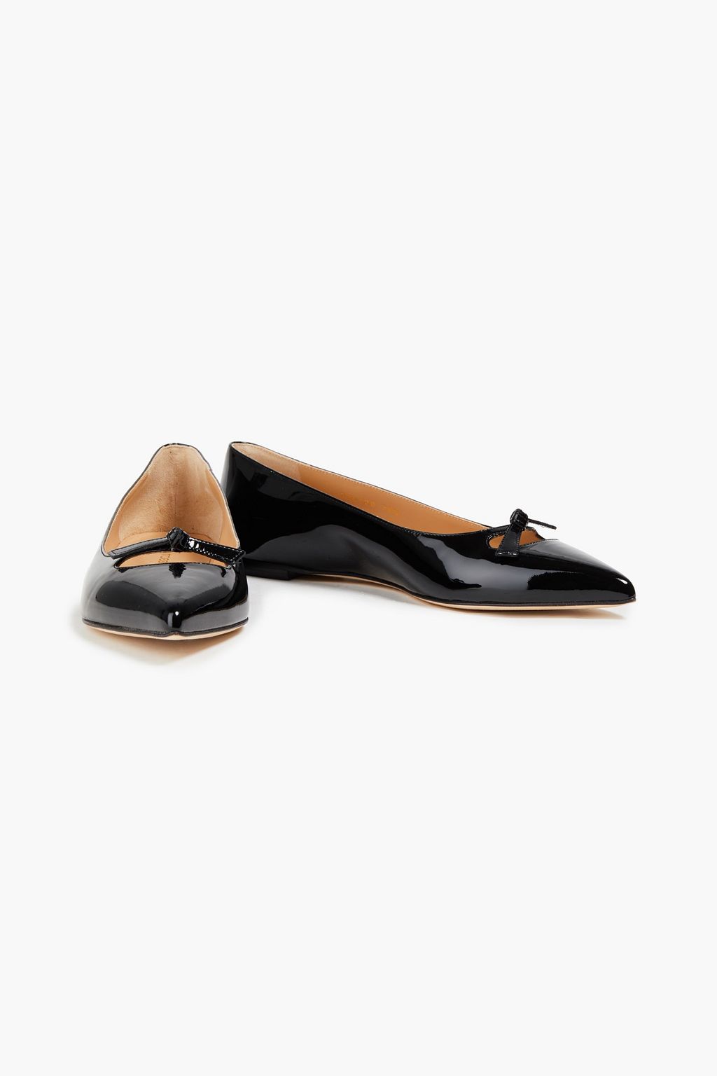 SERGIO ROSSI Knotted patent-leather point-toe flats