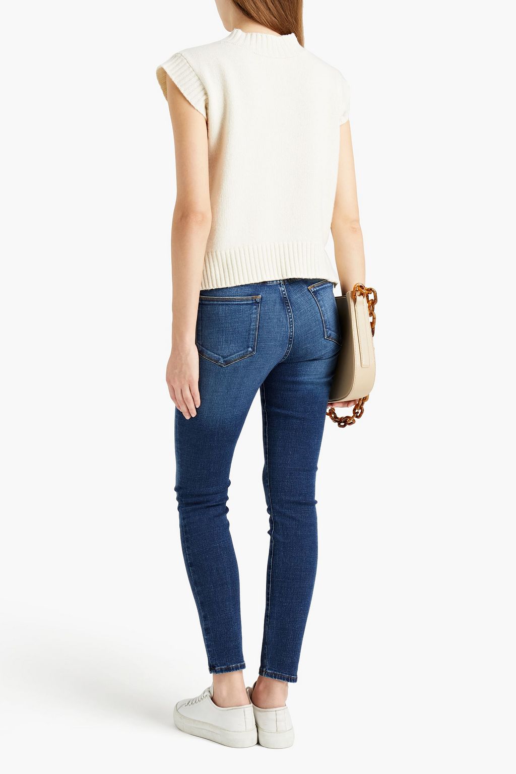 FRAME Le High Skinny faded high-rise skinny jeans