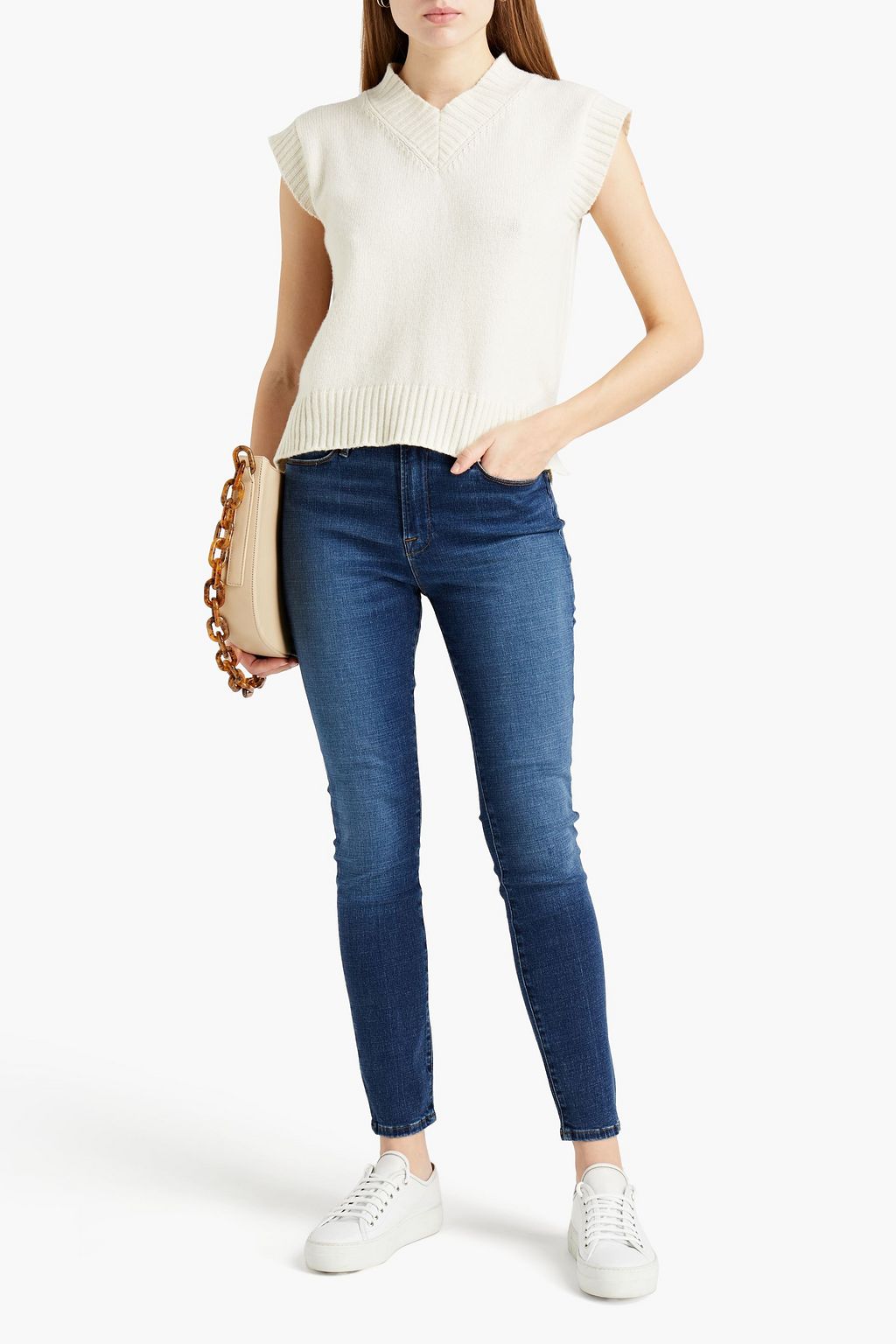 FRAME Le High Skinny faded high-rise skinny jeans | THE OUTNET