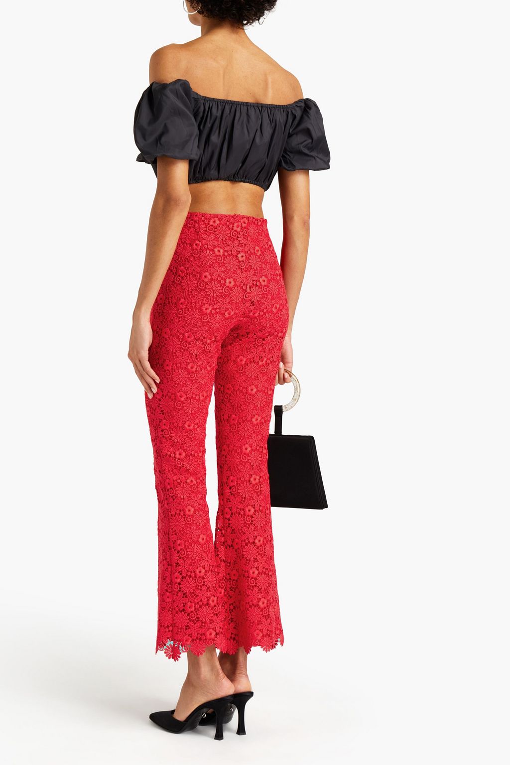 GIAMBA Macramé lace flared pants