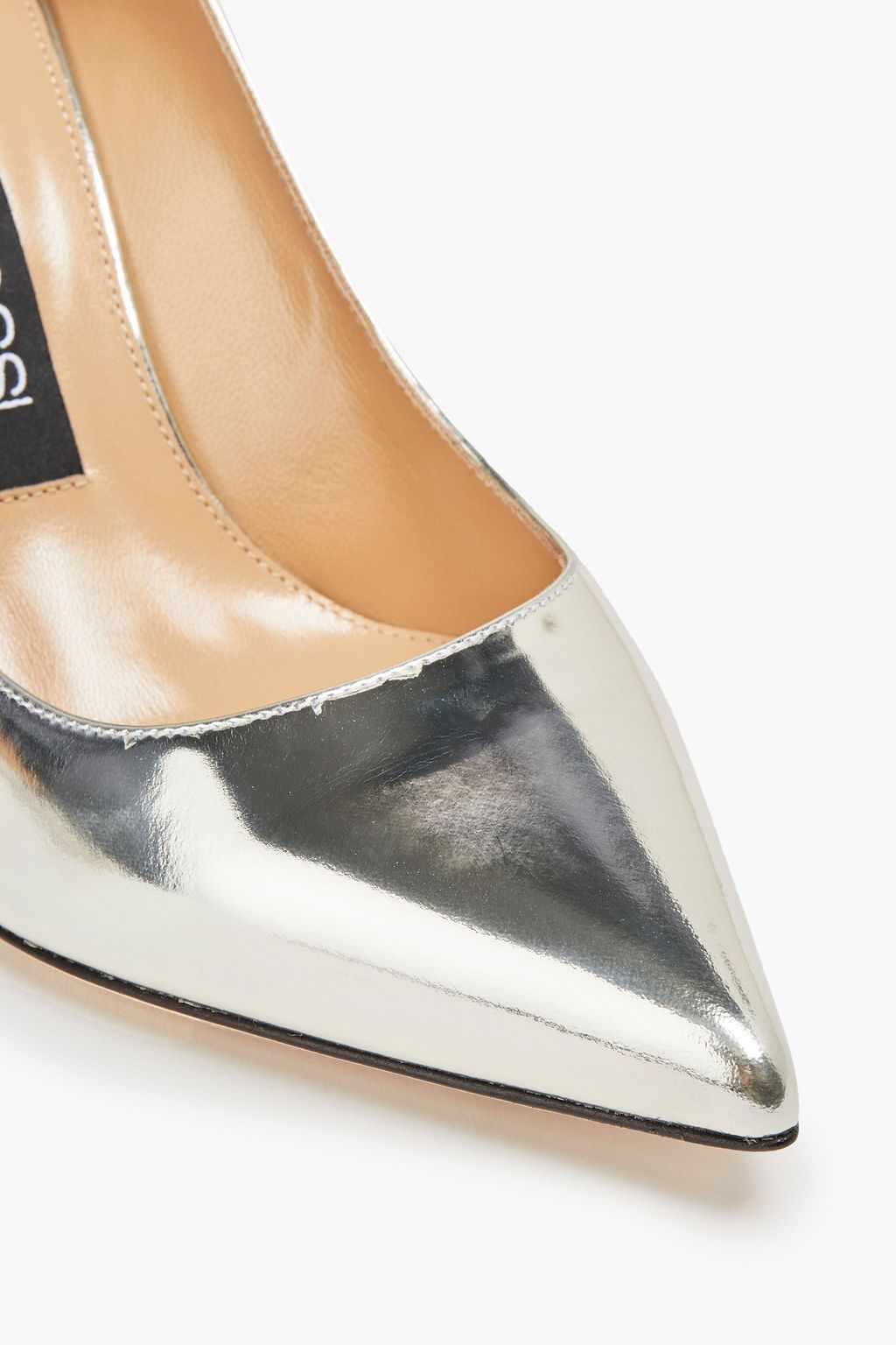 SERGIO ROSSI Mirrored-leather pumps