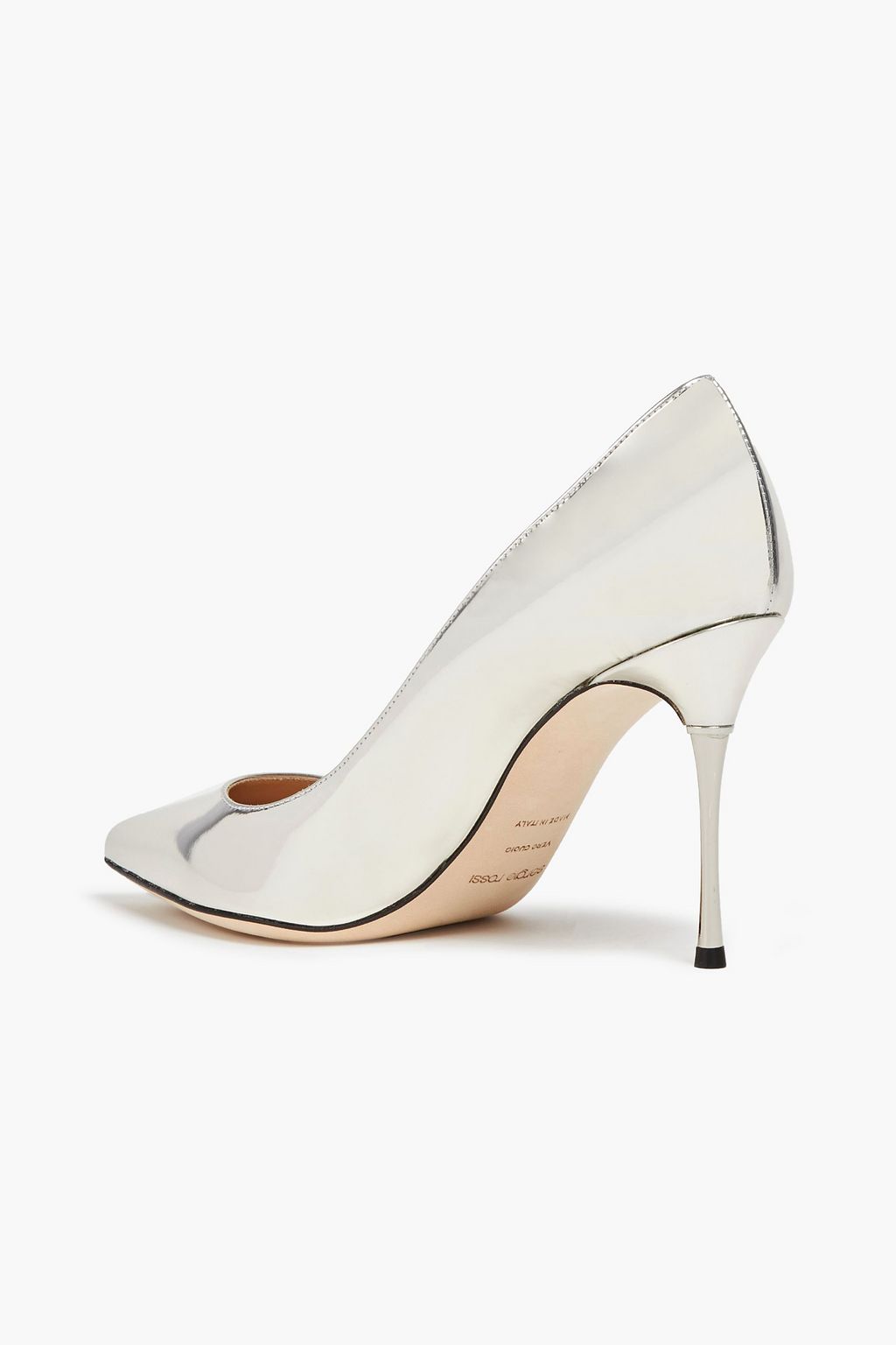 SERGIO ROSSI Mirrored-leather pumps