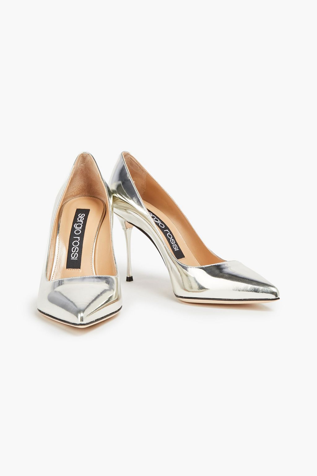SERGIO ROSSI Mirrored-leather pumps