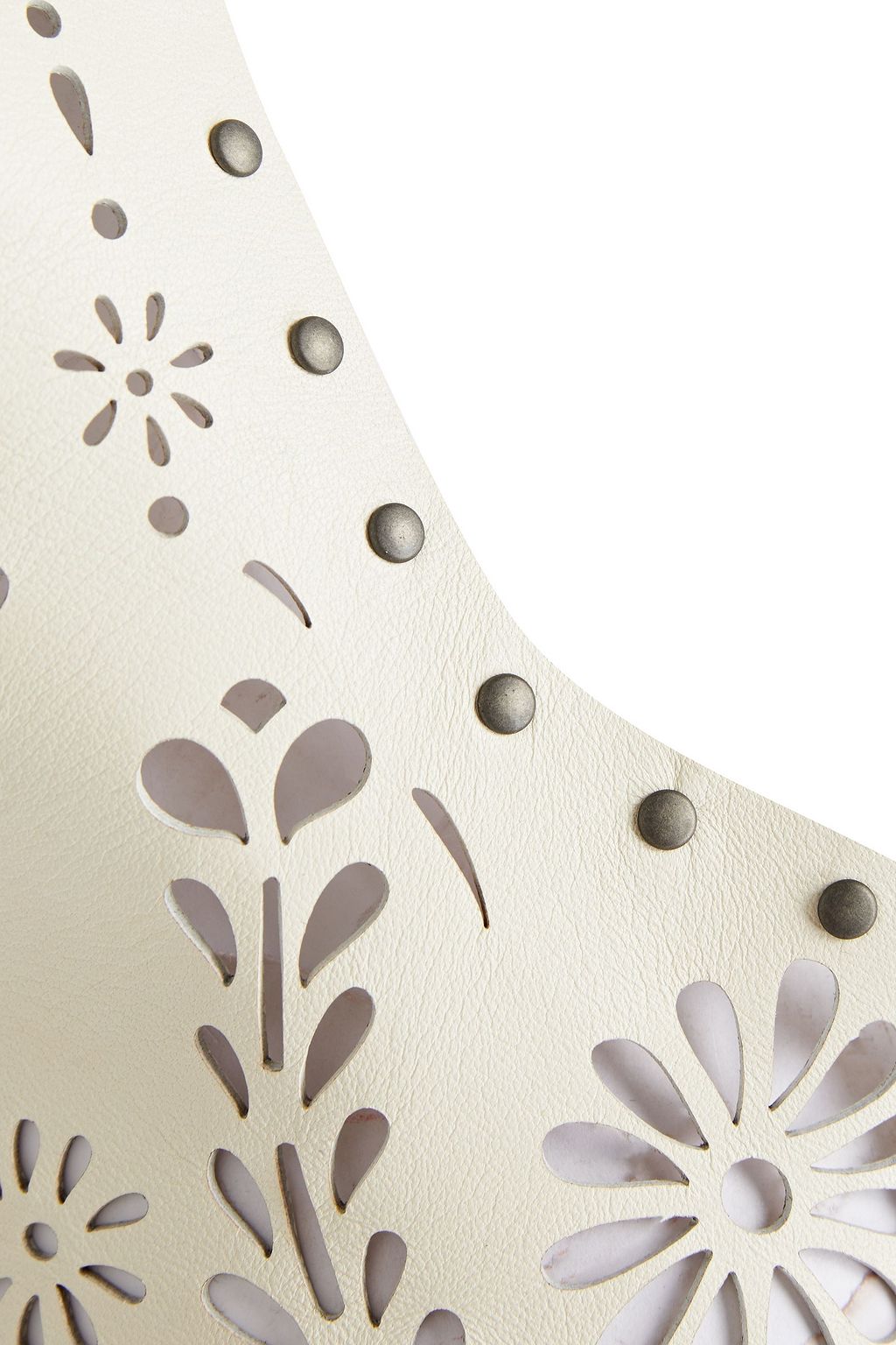 VALENTINO GARAVANI Studded laser-cut leather bra top