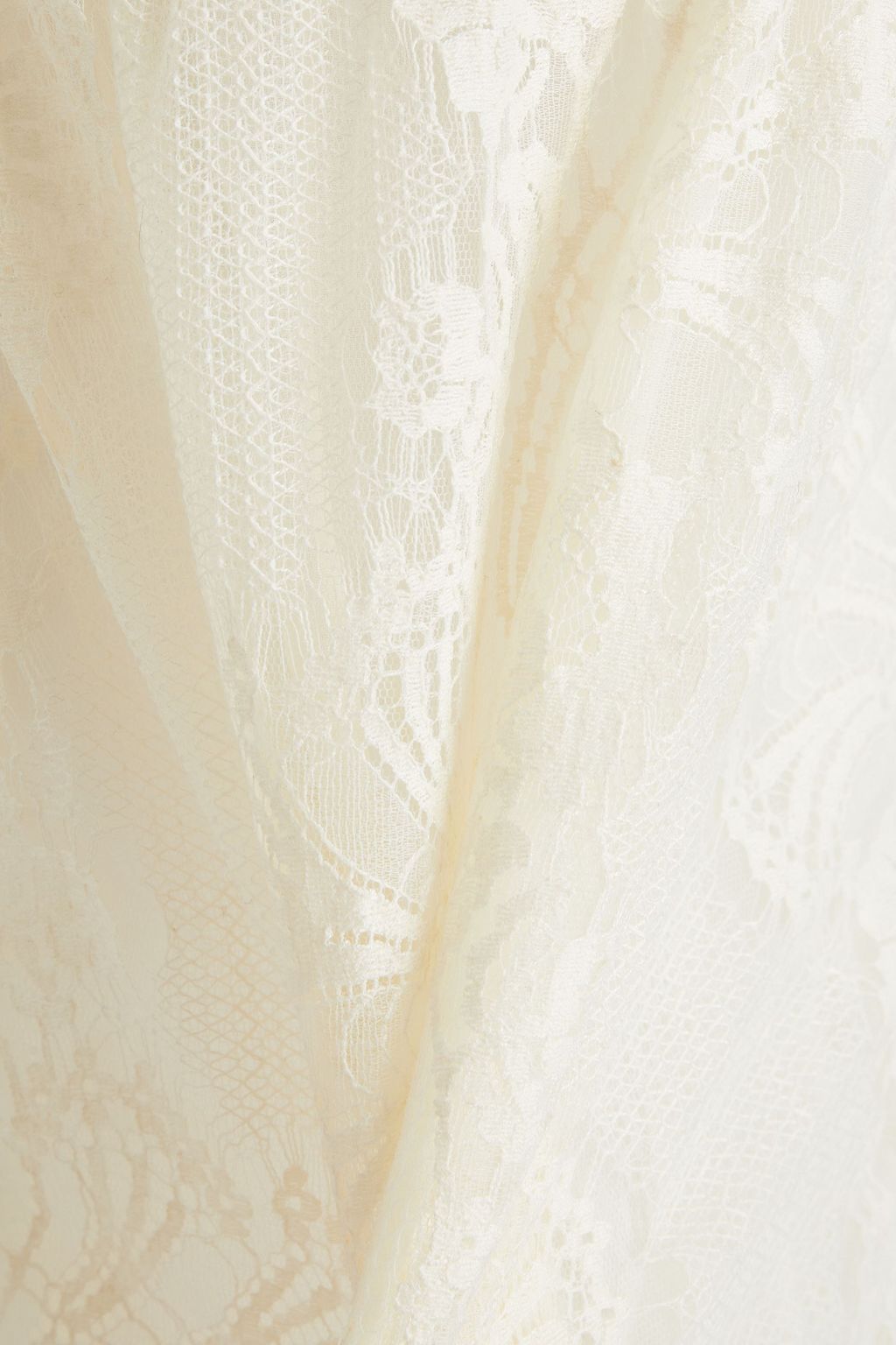 GIAMBATTISTA VALLI Ruffle-trimmed cotton-blend Leavers lace maxi dress