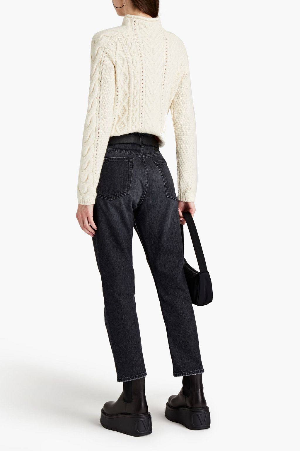 RAG & BONE Maya distressed high-rise straight-leg jeans