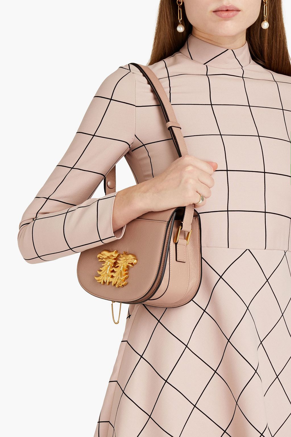 VALENTINO GARAVANI Maison Gryphons pebbled-leather shoulder bag