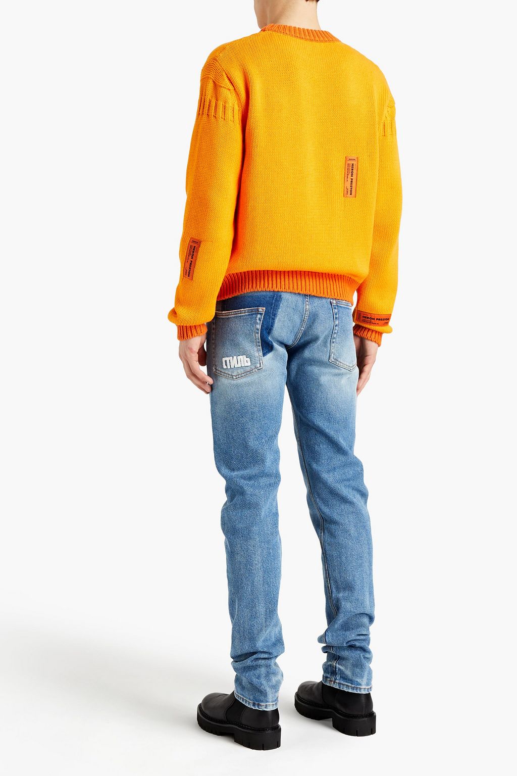HERON PRESTON Appliquéd cotton sweater