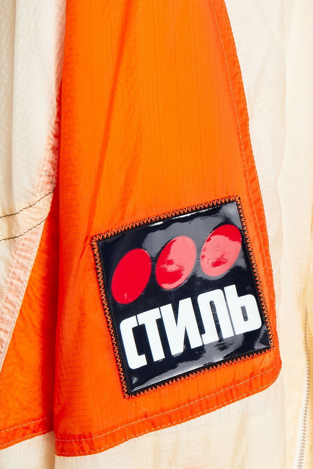HERON PRESTON アップリケ付き シェル加工生地 ボンバージャケット