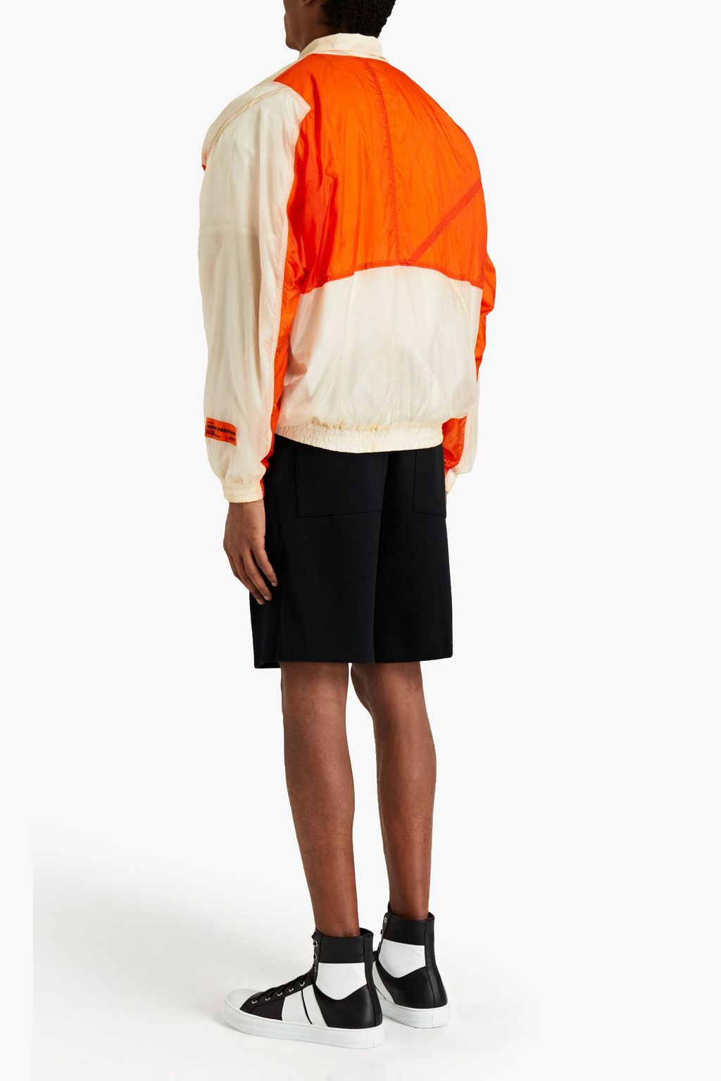 HERON PRESTON アップリケ付き シェル加工生地 ボンバージャケット