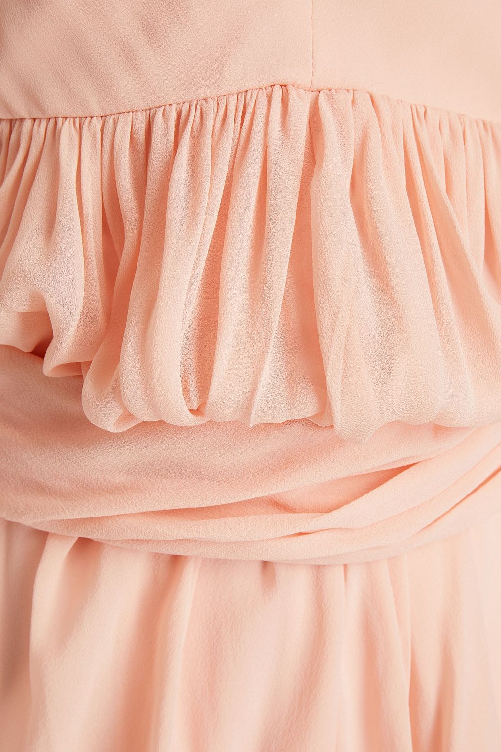 GIAMBATTISTA VALLI Draped gathered silk-georgette midi dress