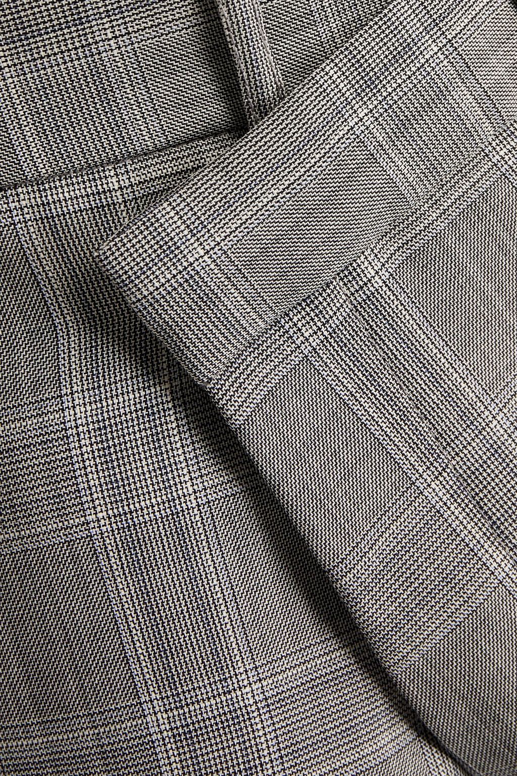 R13 Prince of Wales checked wool-blend jacquard straight-leg pants