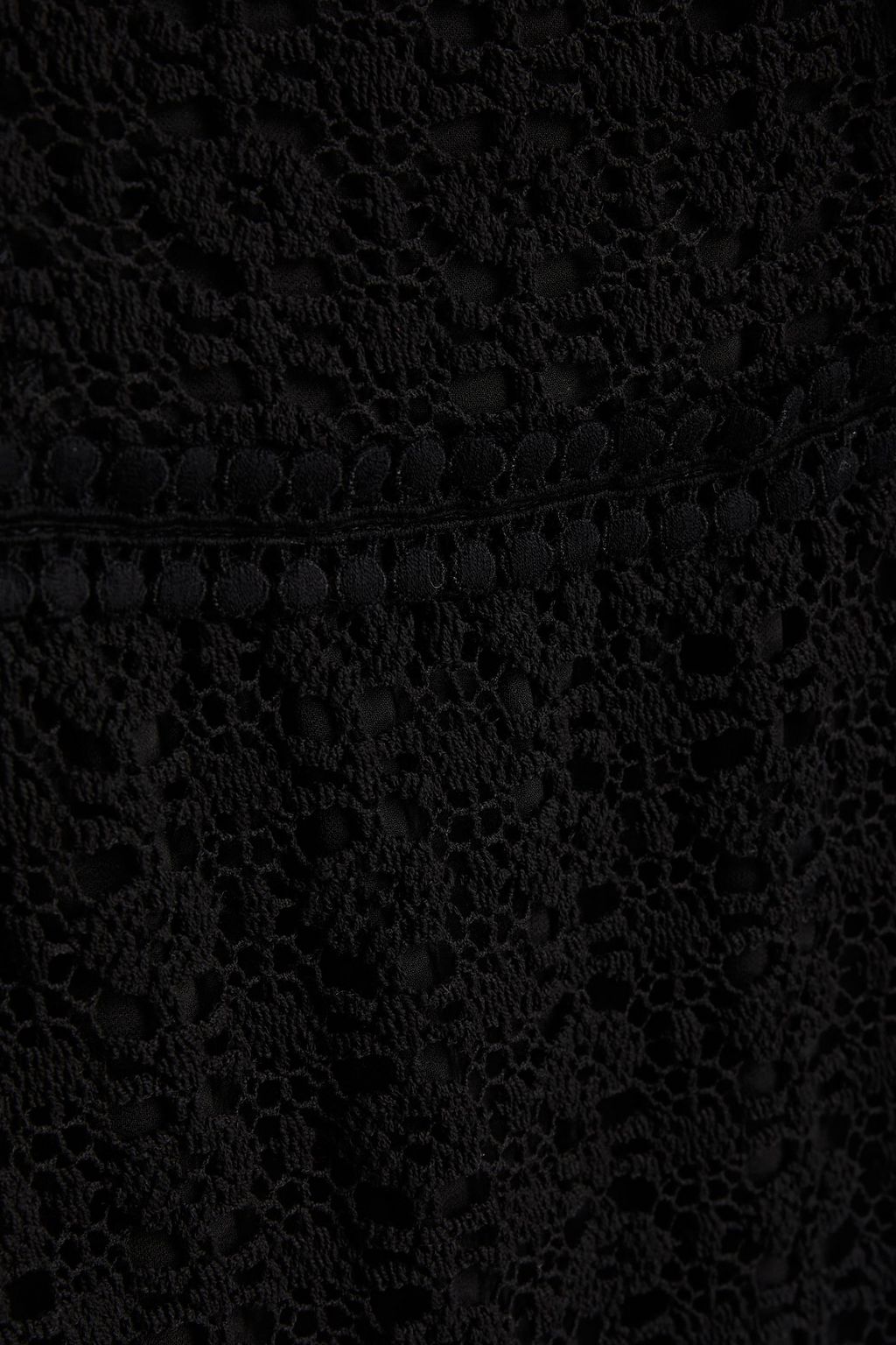 GIAMBA One-shoulder ruffle-trimmed cotton-blend crocheted lace maxi dress