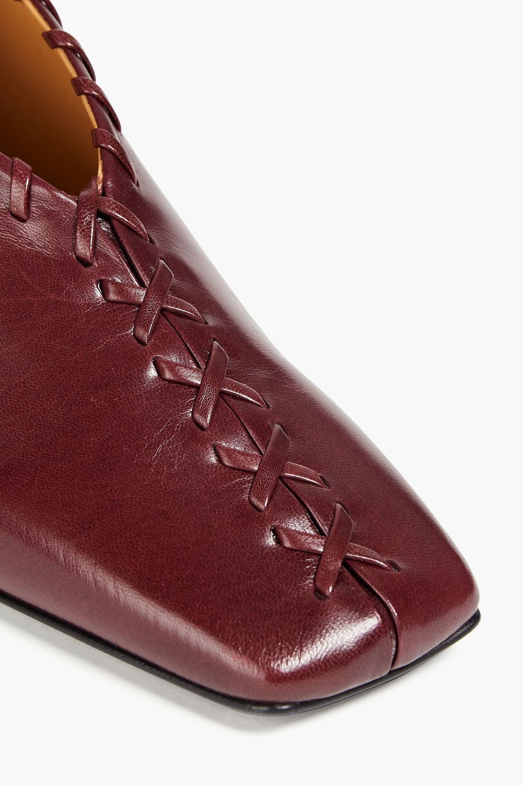 JIL SANDER Whipstitched leather pumps