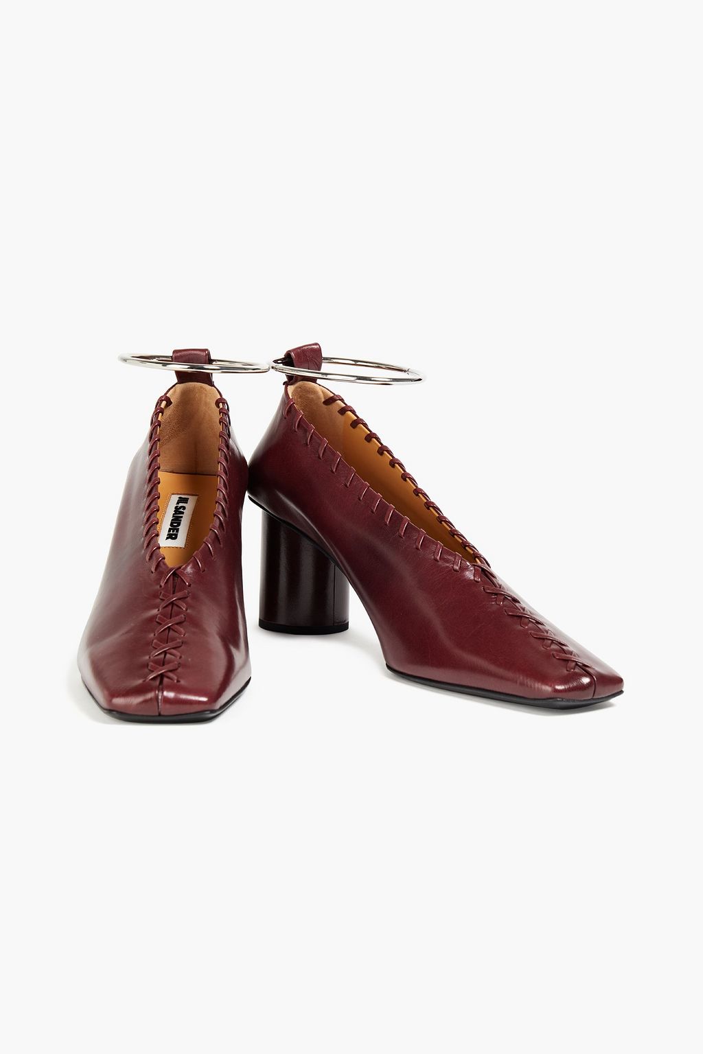 JIL SANDER Whipstitched leather pumps
