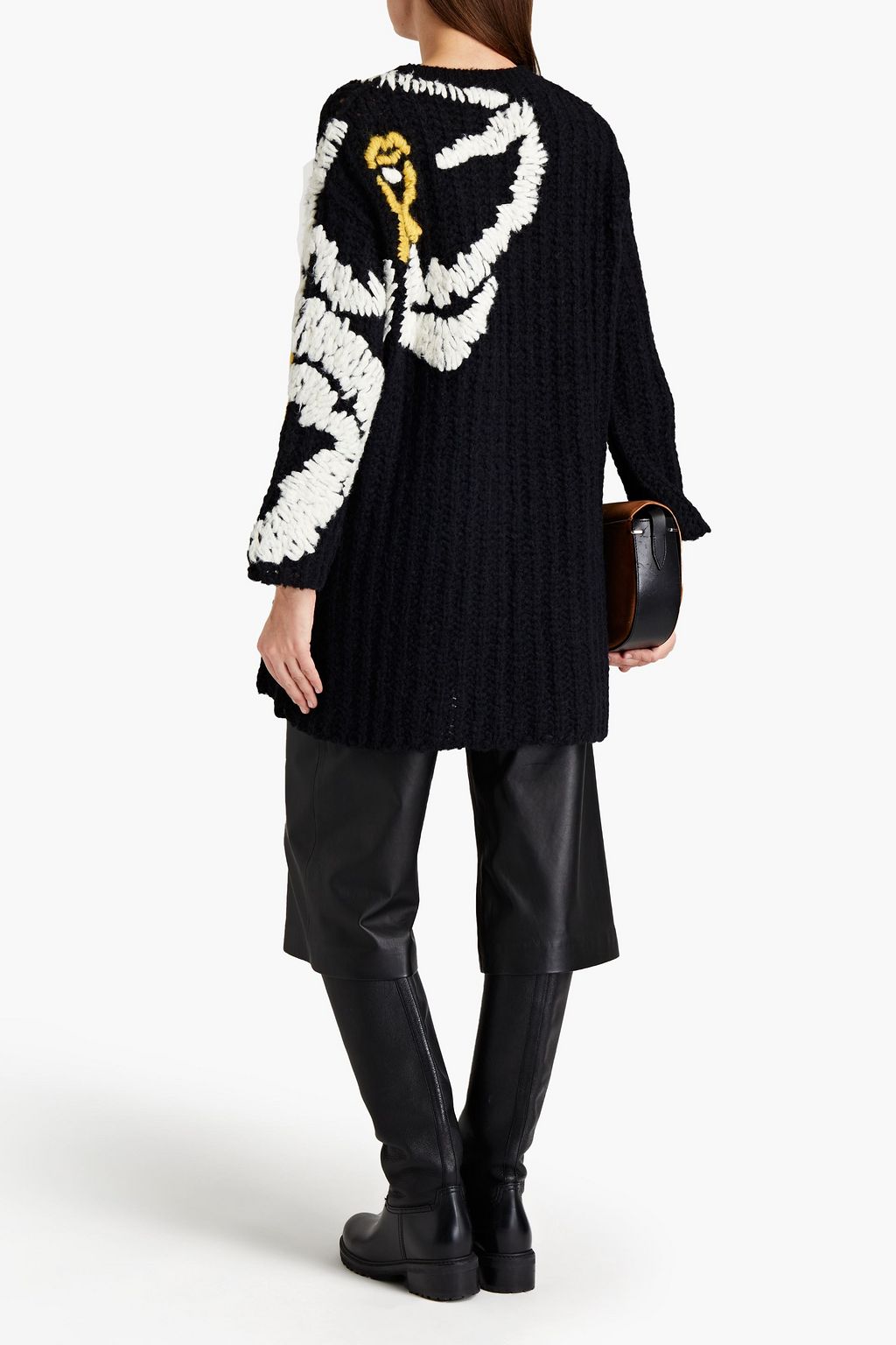 VALENTINO GARAVANI Embroidered ribbed alpaca-blend sweater