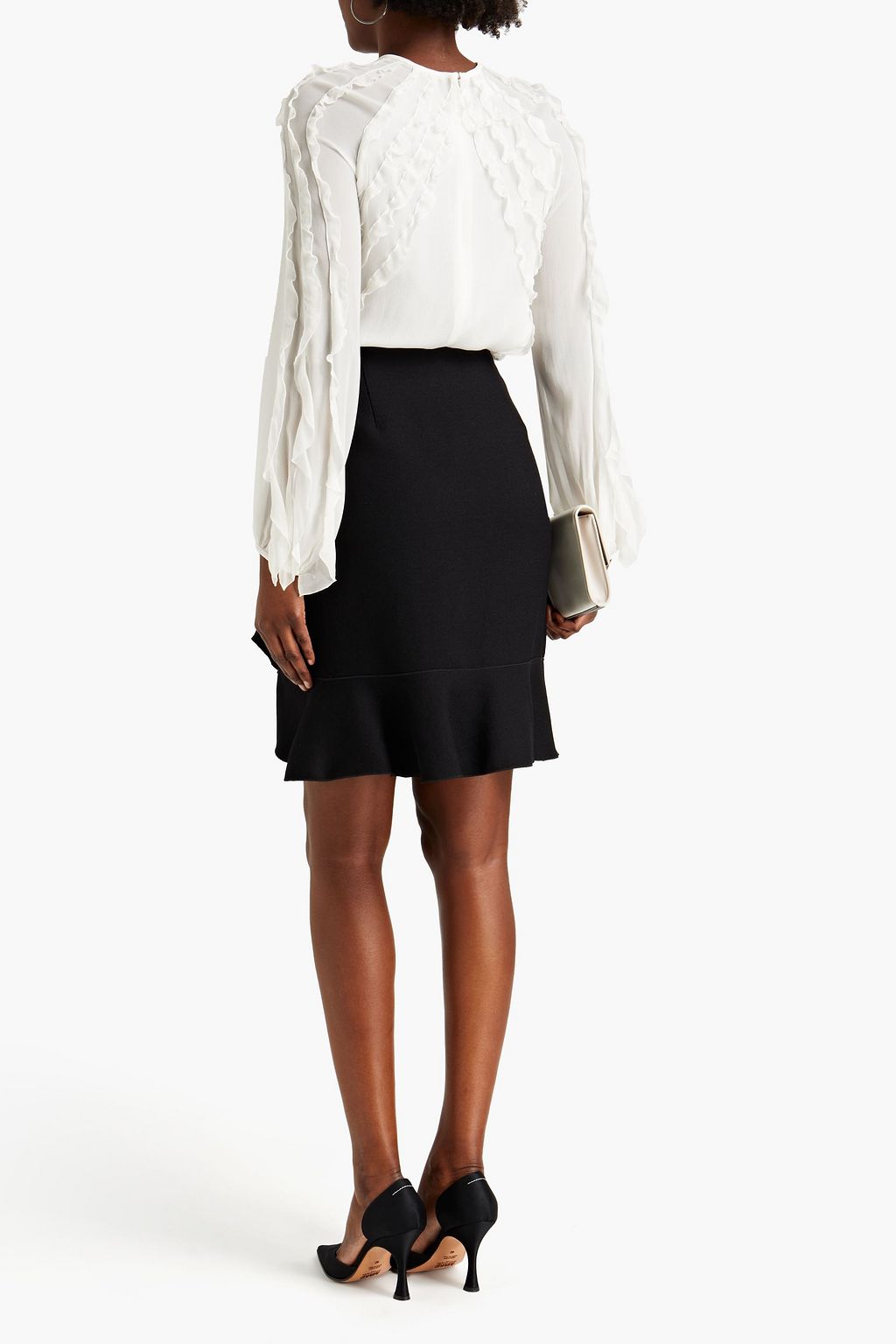 GIAMBATTISTA VALLI Ruffled wool crepe mini skirt