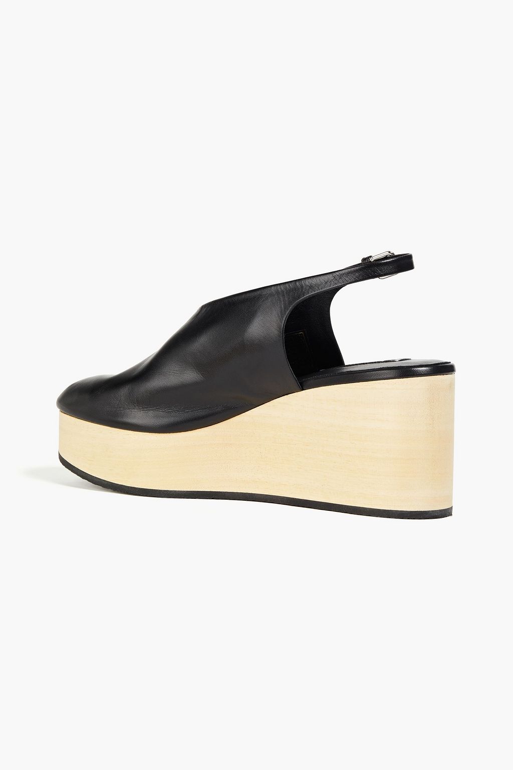JIL SANDER Leather slingback wedge pumps