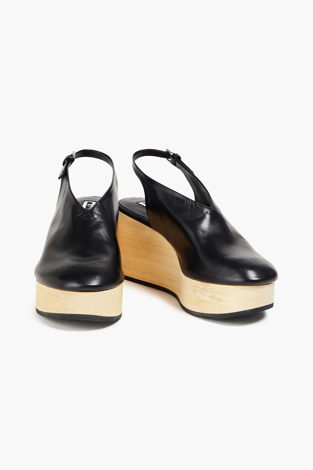 JIL SANDER Leather slingback wedge pumps