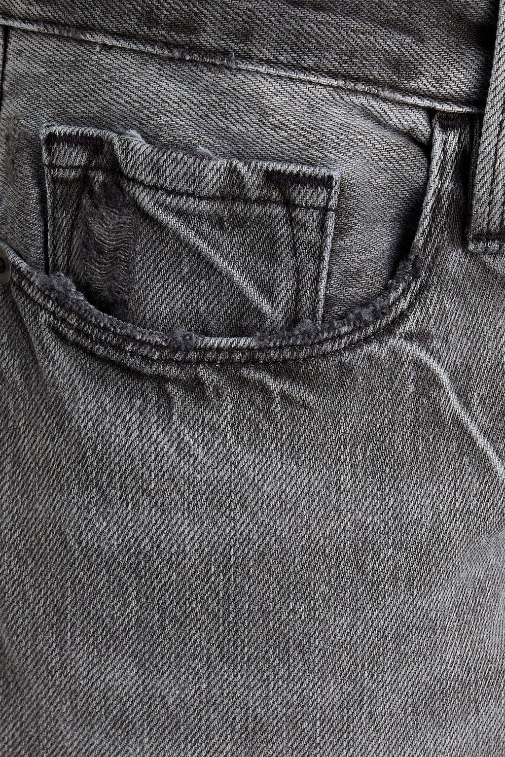 FRAME La Garcon halbhohe Boyfriend-Jeans in Distressed-Optik