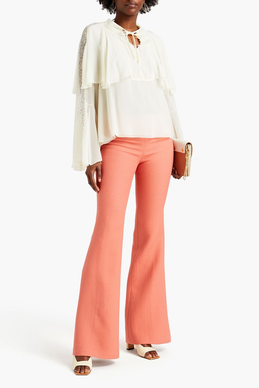 GIAMBATTISTA VALLI Wool-crepe flared pants