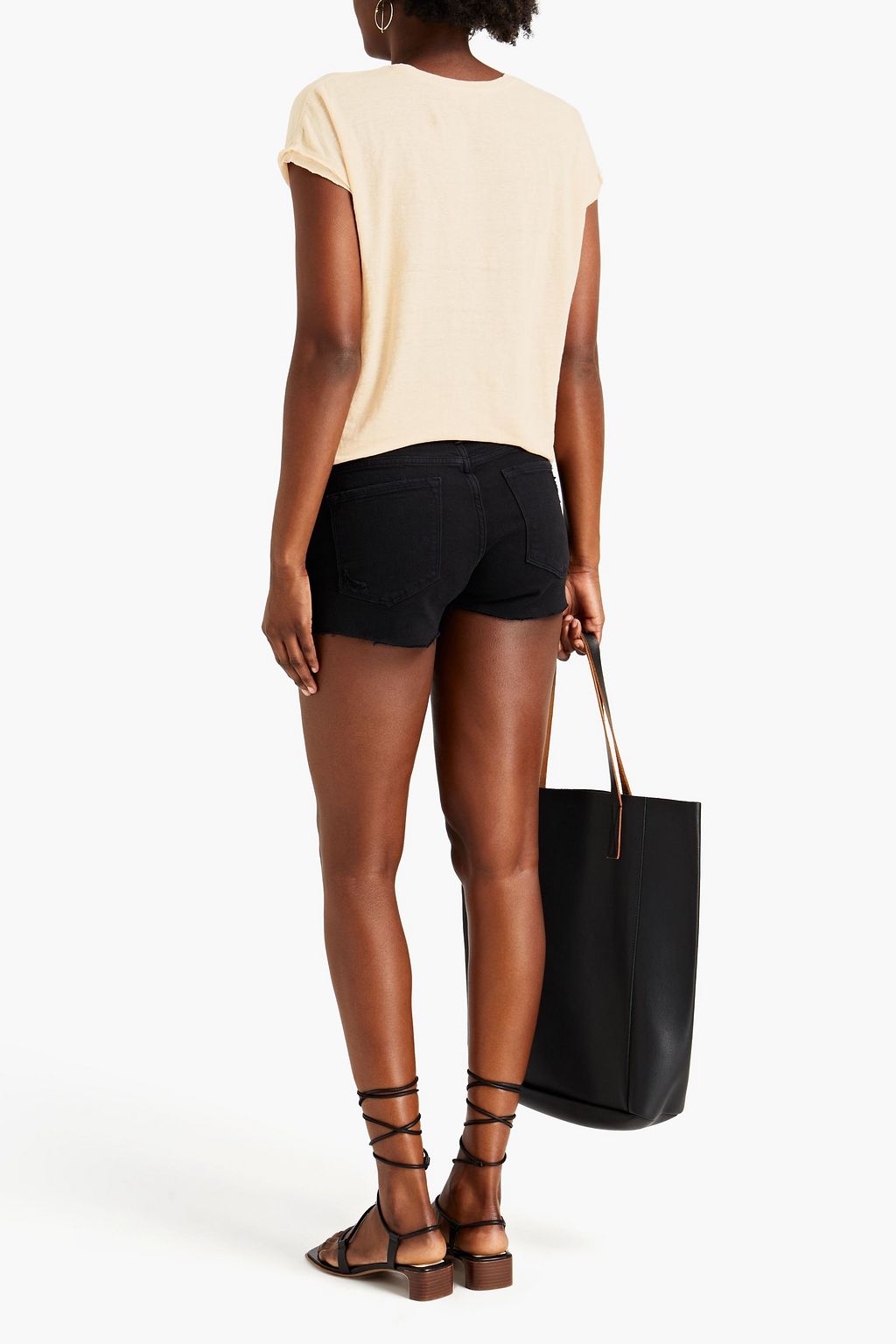 FRAME Easy Scoop linen-jersey T-shirt