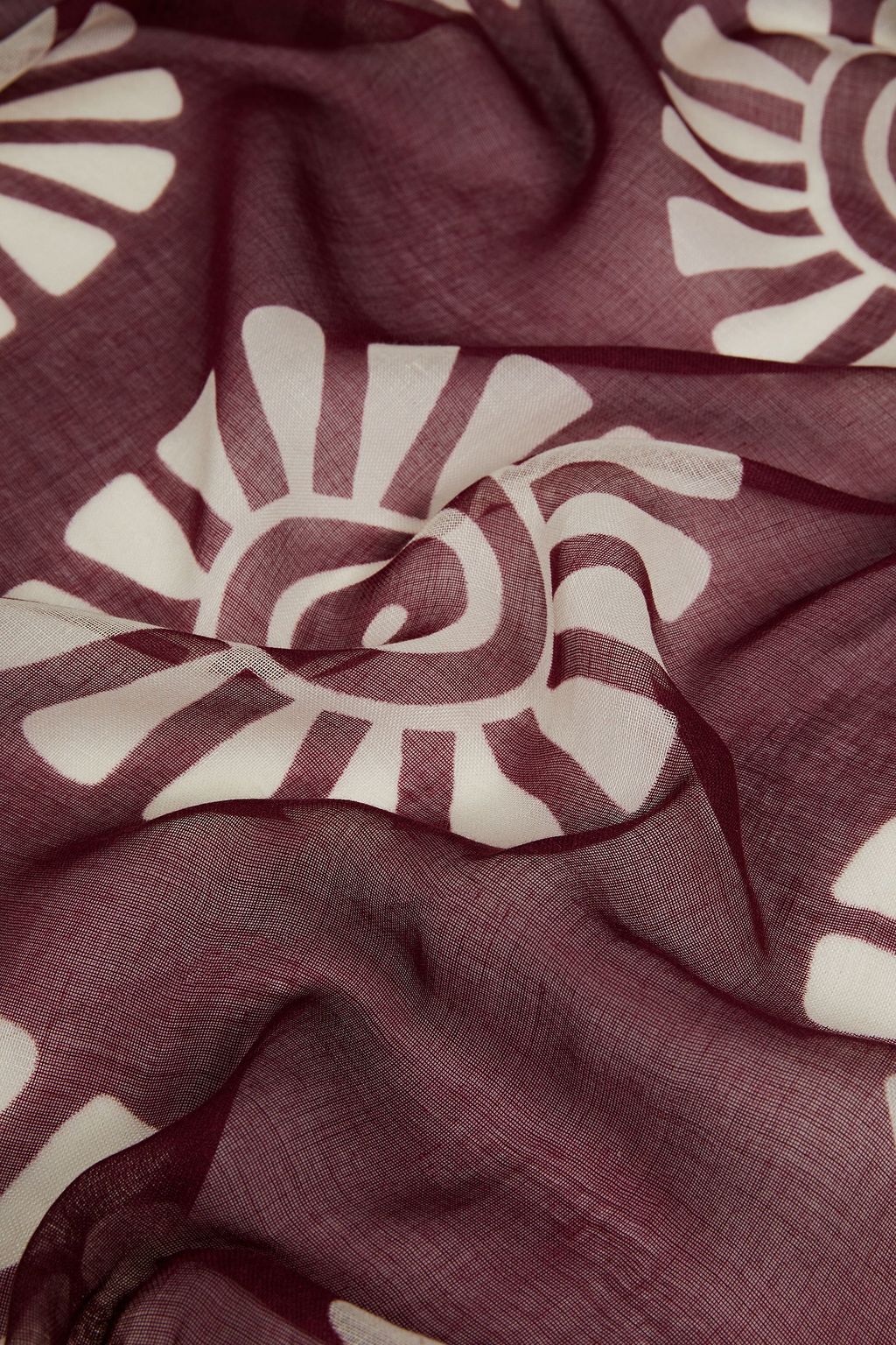VALENTINO GARAVANI Frayed printed silk and modal-blend scarf