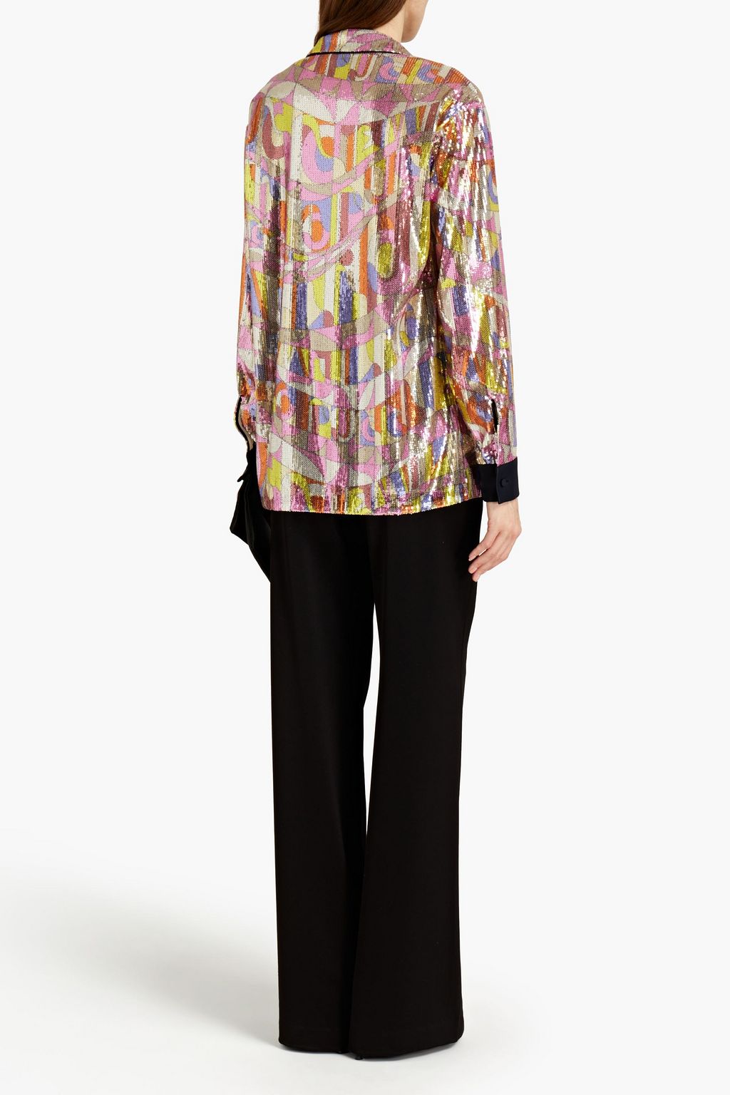 PUCCI Printed sequined tulle shirt