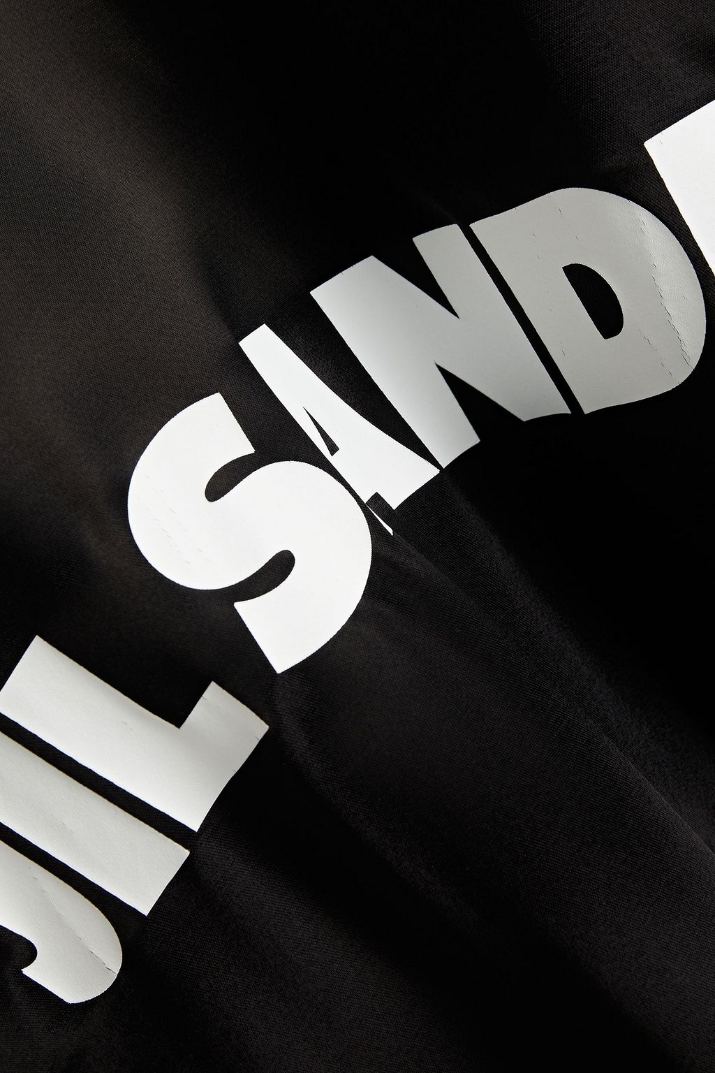 JIL SANDER معطف من الساتان مزين بطبعة مع أزرار مزدوجة