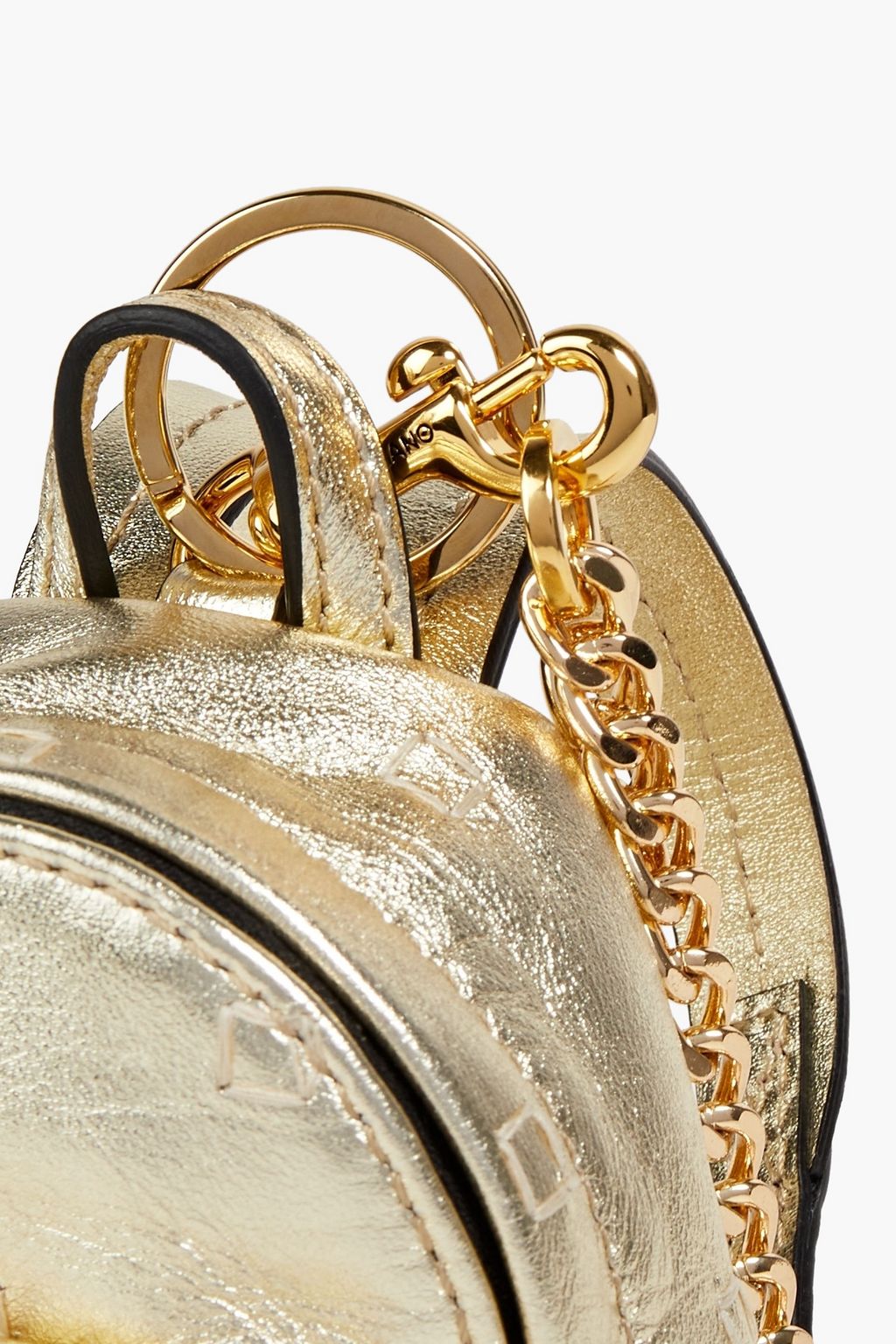 MOSCHINO Metallic leather charm