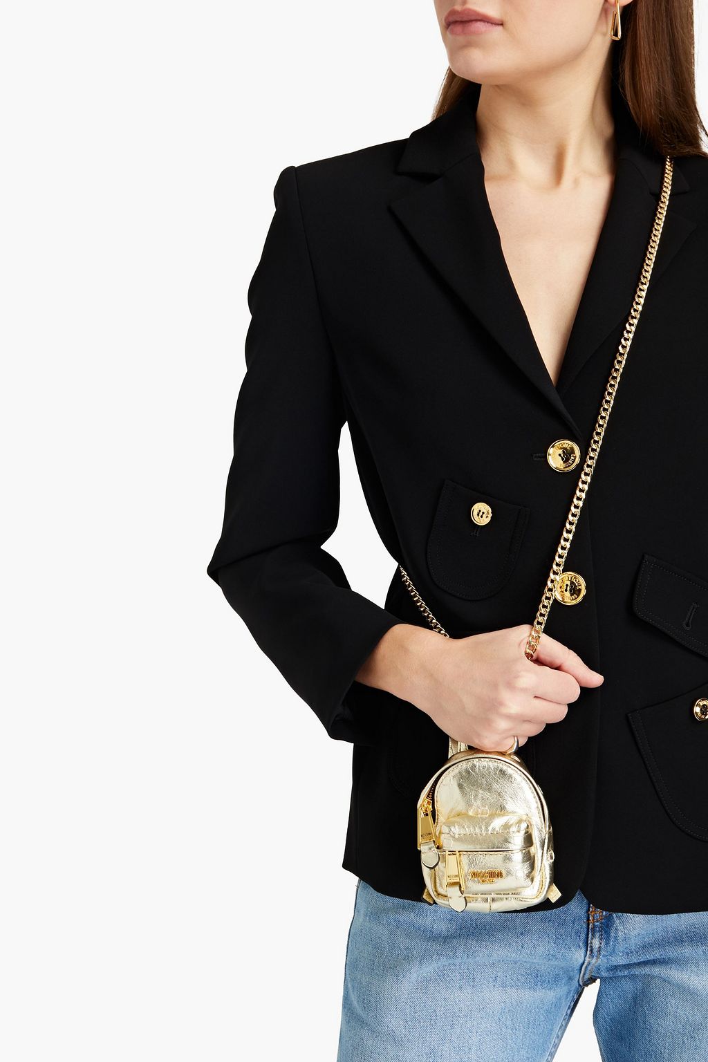 MOSCHINO Metallic leather charm