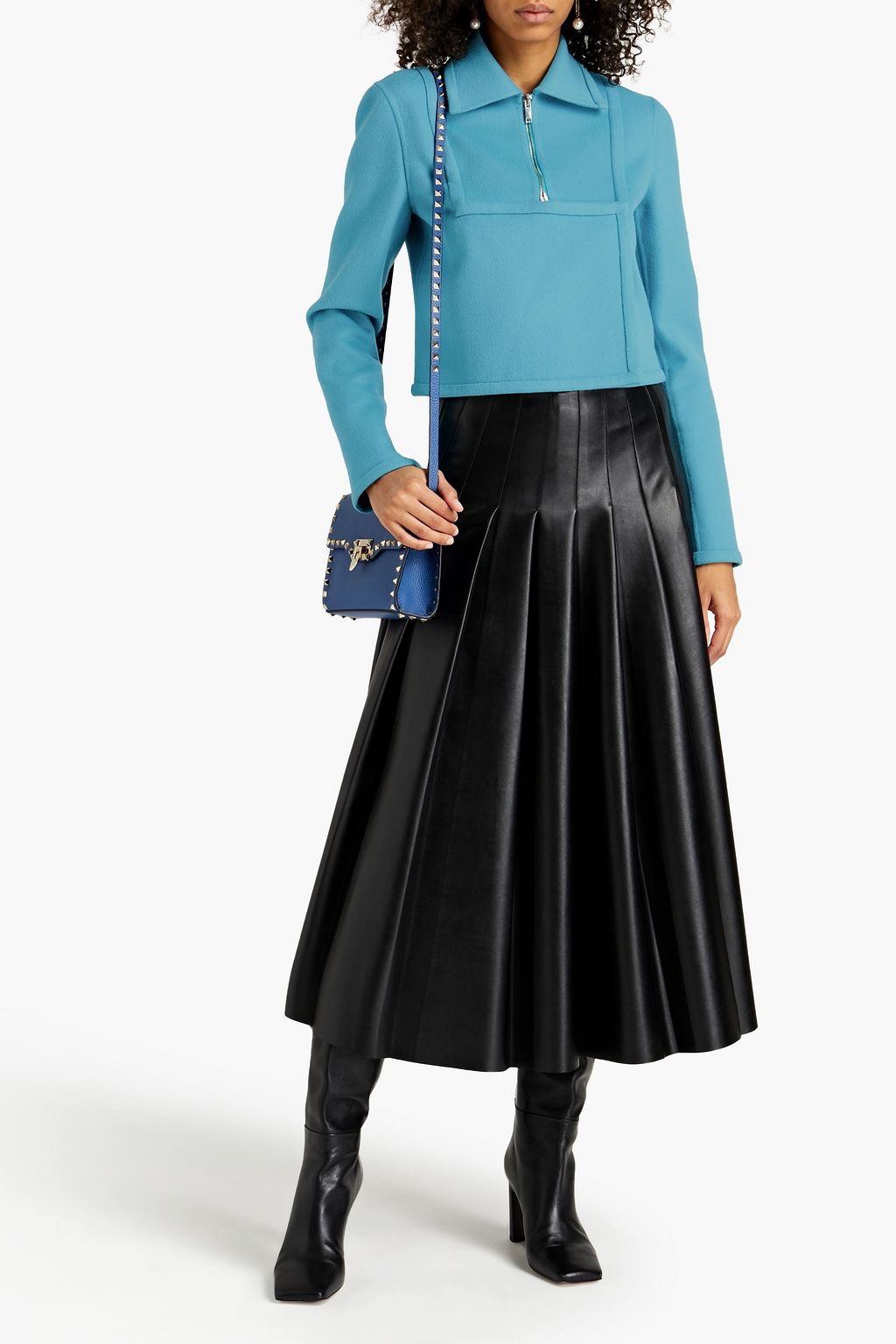 VALENTINO GARAVANI Cropped wool and cashmere-blend jacket