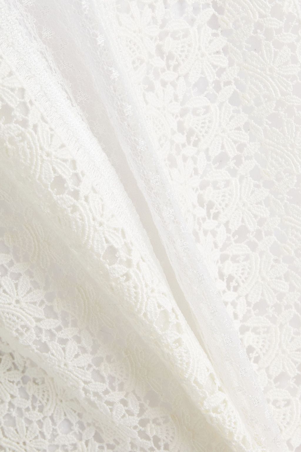 GIAMBATTISTA VALLI Paneled cotton-blend guipure lace top