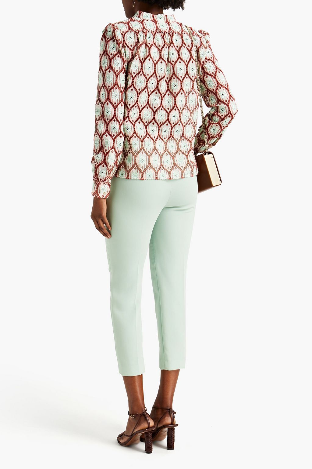 GIAMBATTISTA VALLI Embroidered gathered cotton-blend shirt