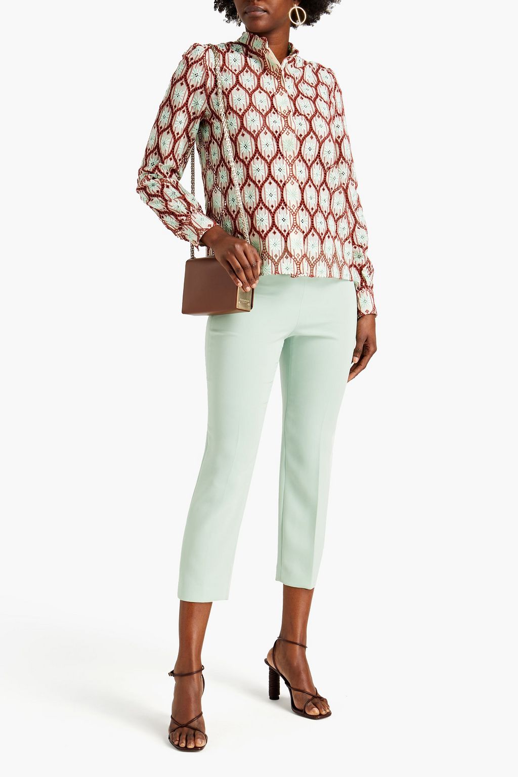 GIAMBATTISTA VALLI Embroidered gathered cotton-blend shirt