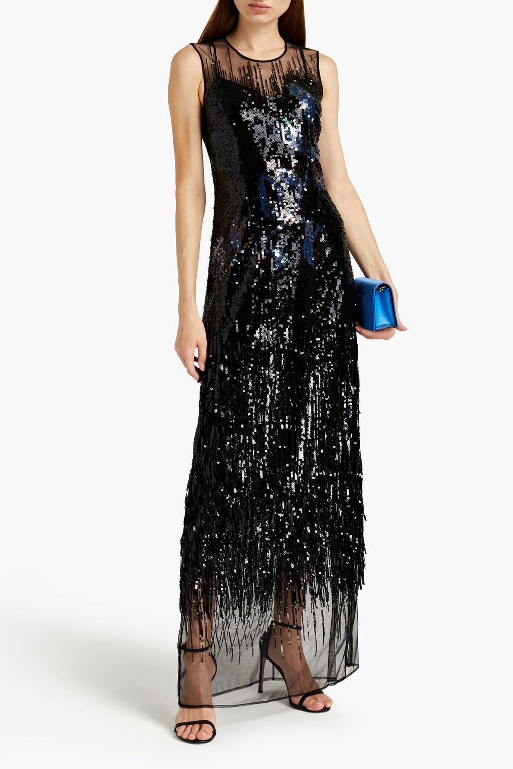 PUCCI Fringed sequin-embellished tulle gown