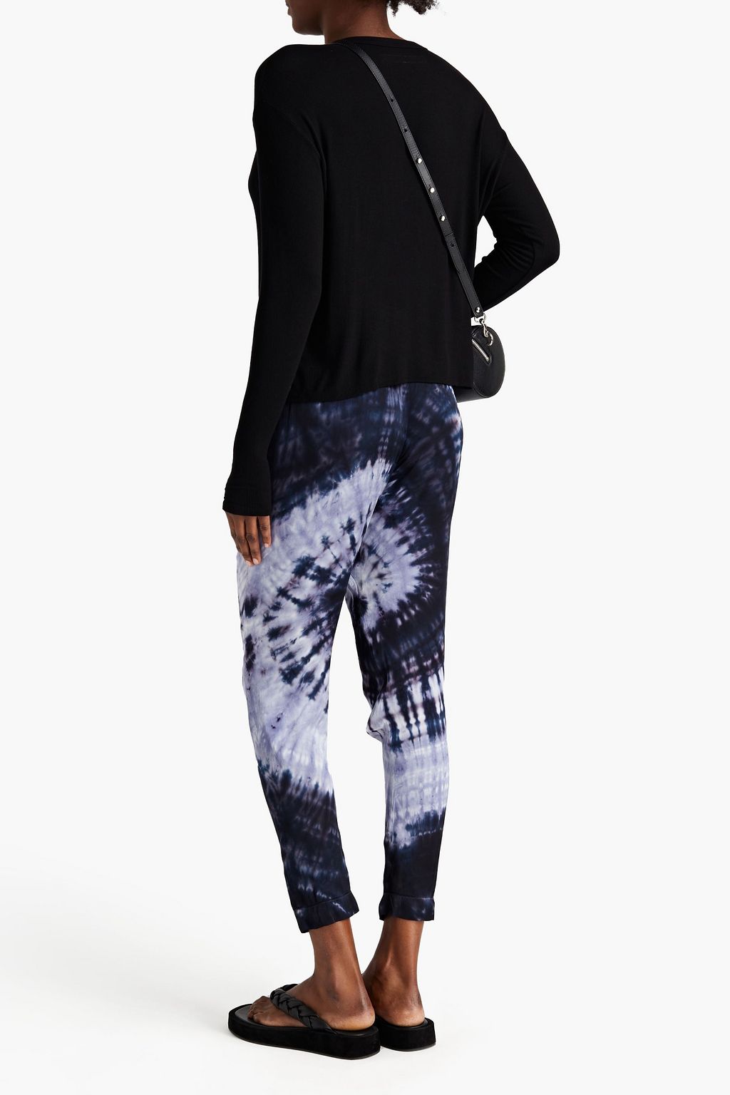 ENZA COSTA Tie-dyed satin tapered pants