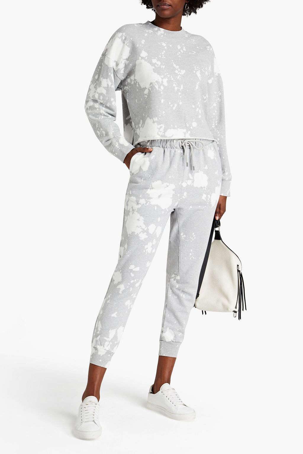 FRAME Bleached French cotton-terry sweatshirt