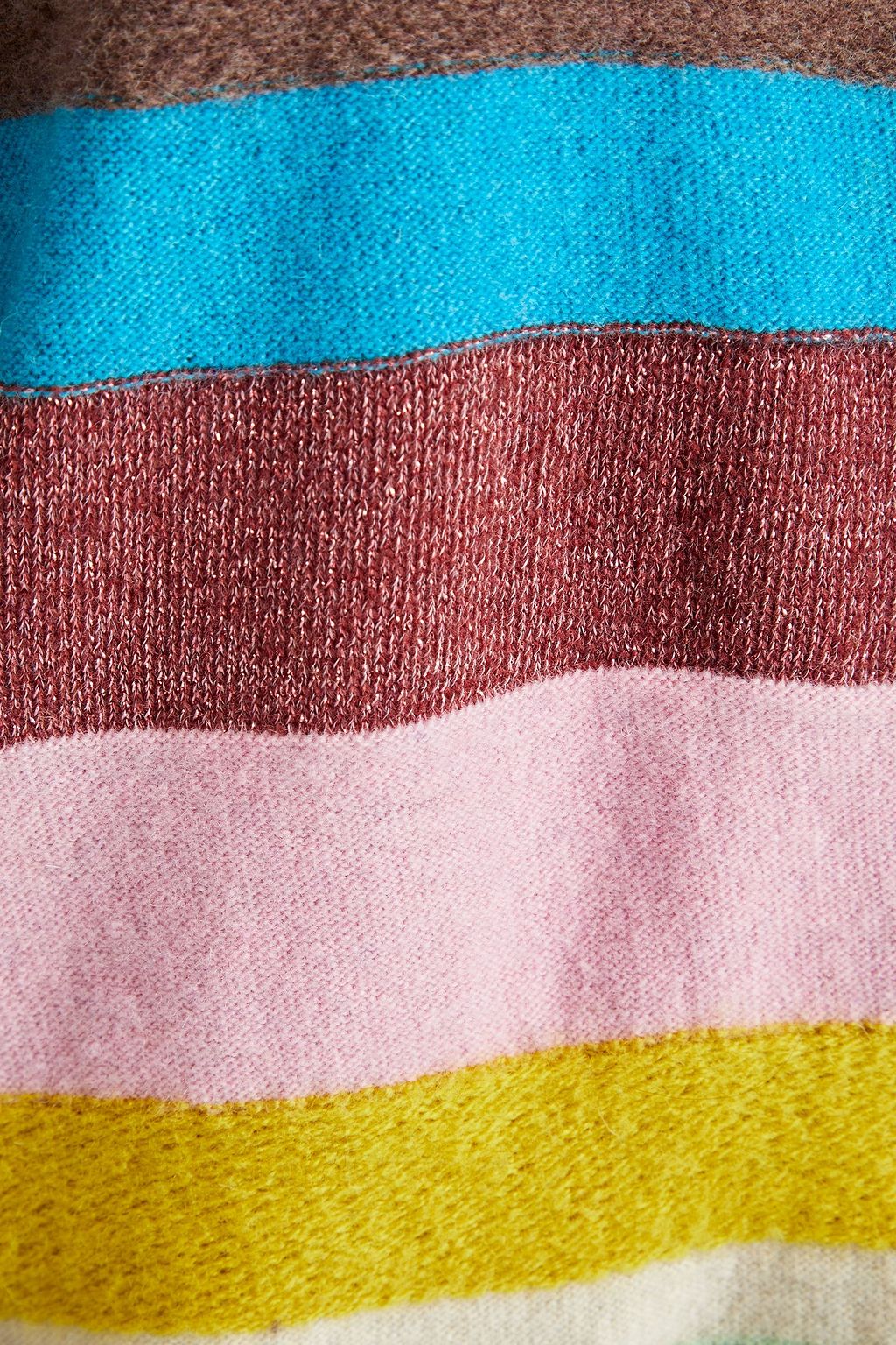 PS PAUL SMITH Metallic-trimmed striped merino wool-blend cardigan