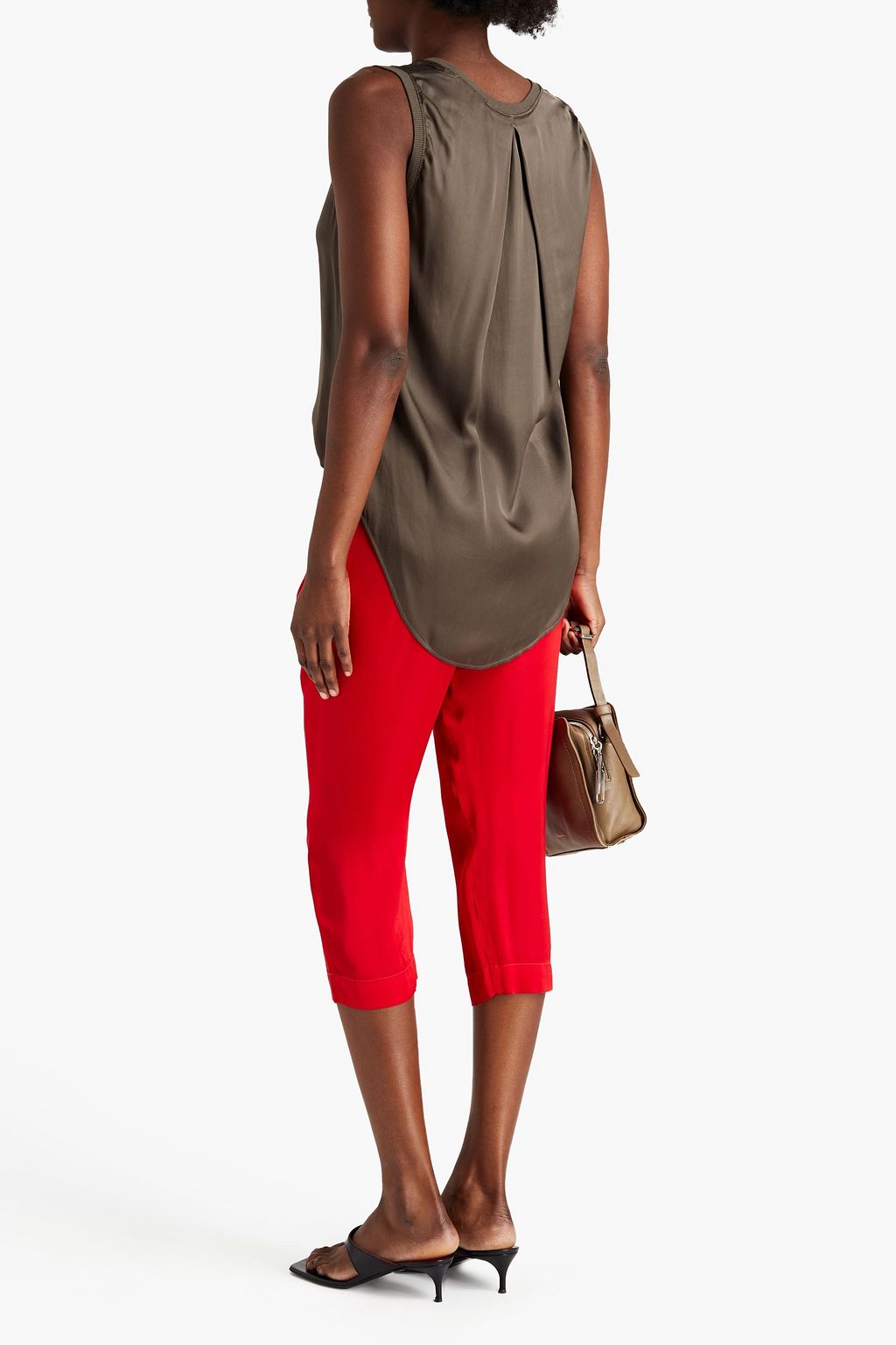ENZA COSTA Cropped satin tapered pants
