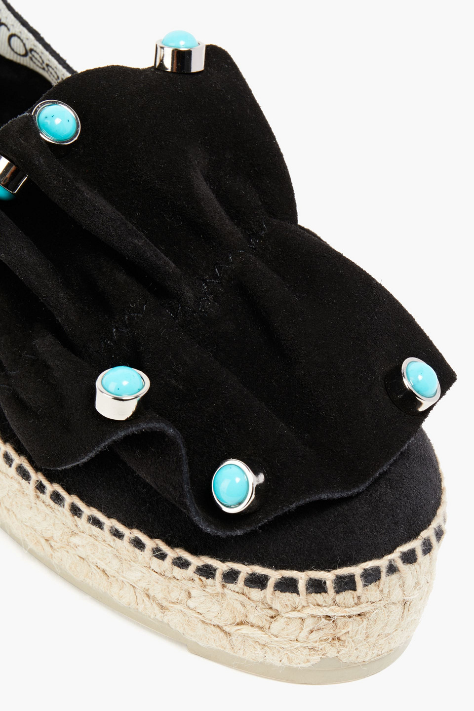 SERGIO ROSSI EMBELLISHED RUFFLED SUEDE ESPADRILLES 3074457345628143216