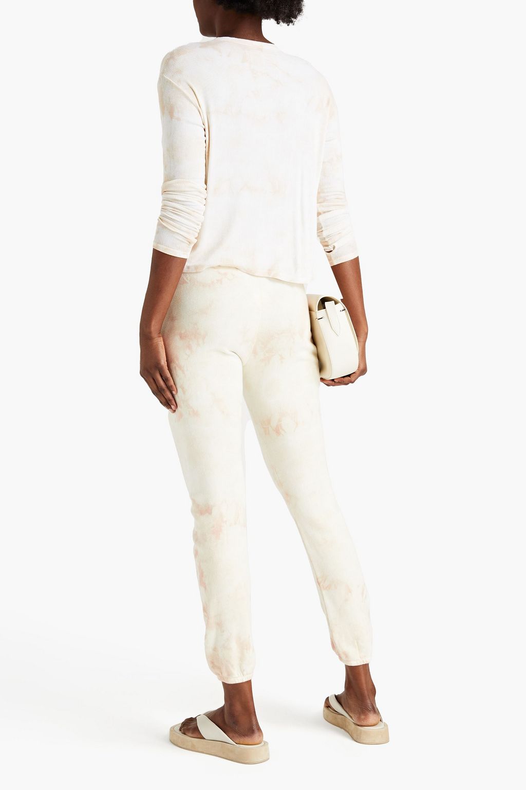 ENZA COSTA Tie-dyed ribbed jersey top
