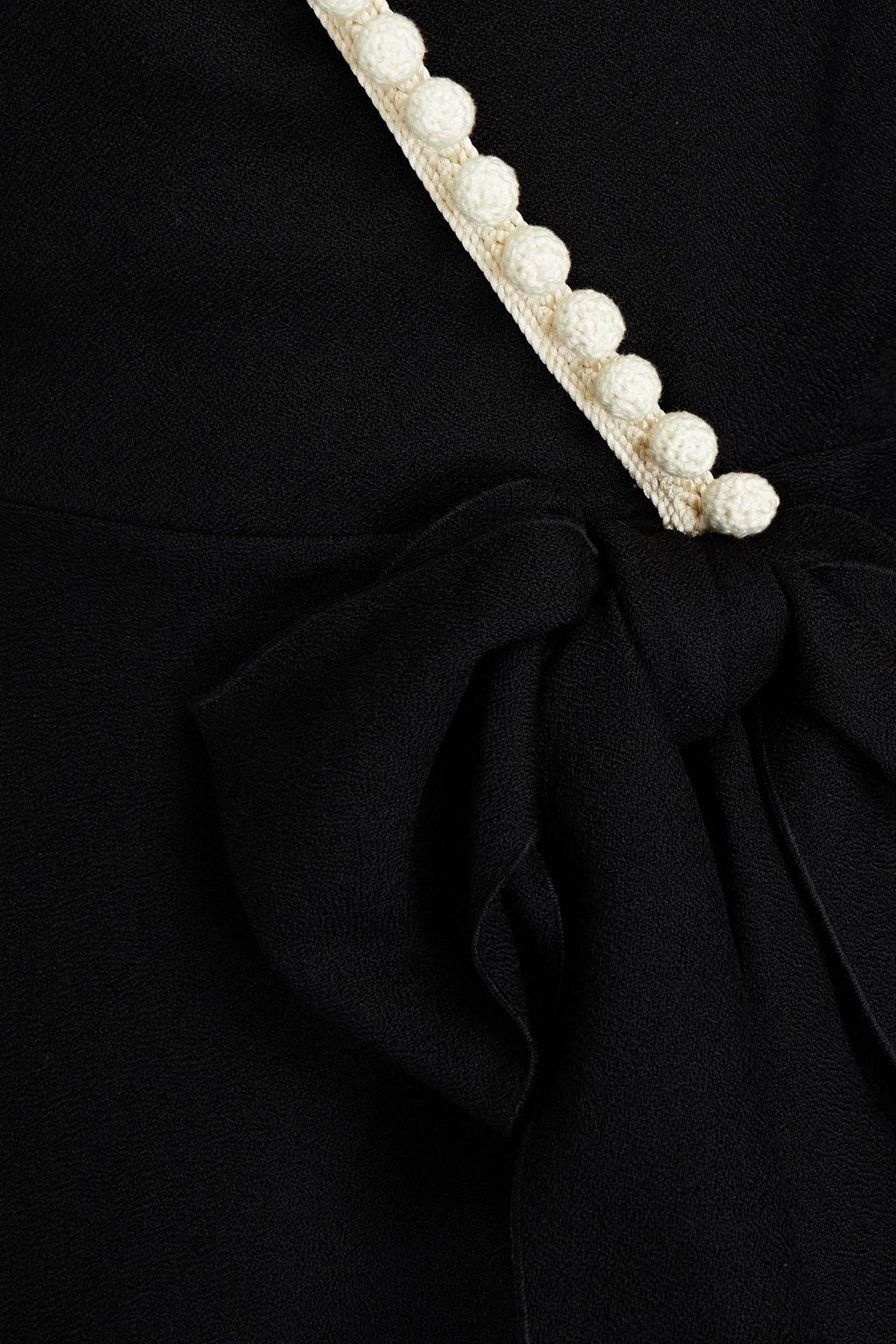 GIAMBATTISTA VALLI Embellished wool-crepe wrap dress