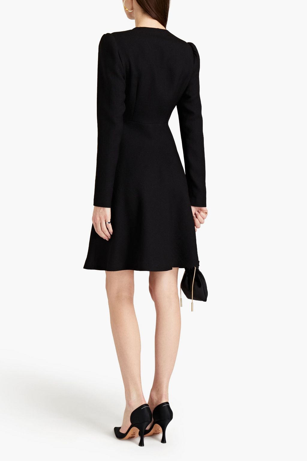 GIAMBATTISTA VALLI Embellished wool-crepe wrap dress