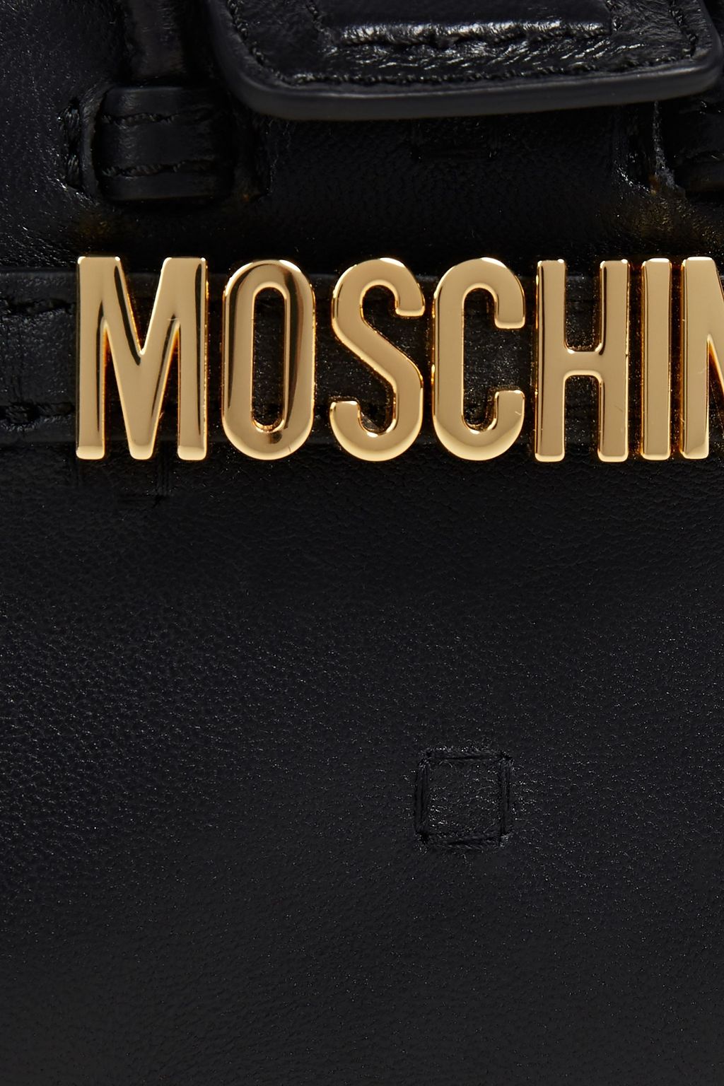MOSCHINO Logo-appliquéd leather shoulder bag