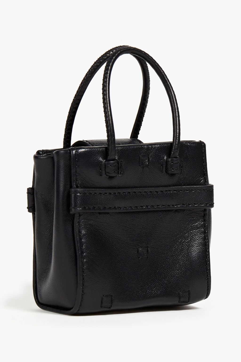 MOSCHINO Logo-appliquéd leather shoulder bag